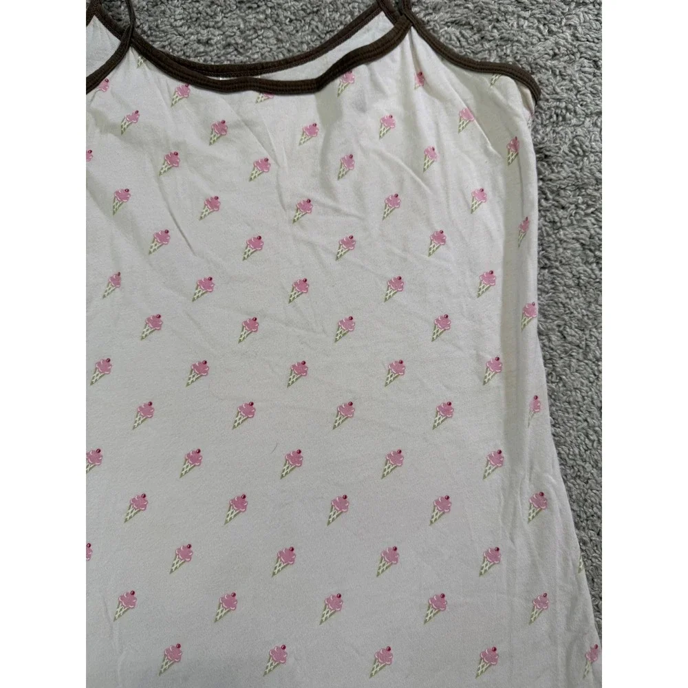 Womens Y2 Ice Cream Cone Camisole Pink Brown Coquette Cami Top Loungewear M - Picture 3 of 6